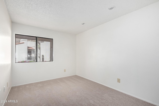 spare room with carpet floors and a textured ceiling