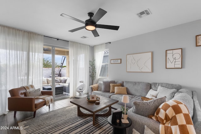 5871 N 187th Ln, Litchfield Park, AZ 85340 - living area featuring healthy amount of natural light and ceiling fan