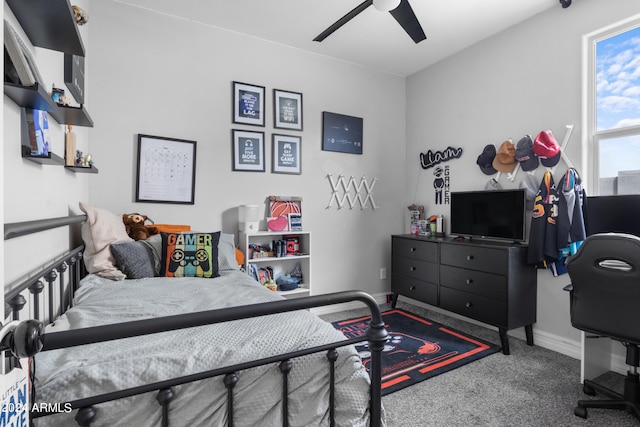 5871 N 187th Ln, Litchfield Park, AZ 85340 - carpeted bedroom with ceiling fan and baseboards