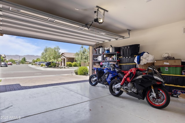 5871 N 187th Ln, Litchfield Park, AZ 85340 - garage with a garage door opener and a mountain view