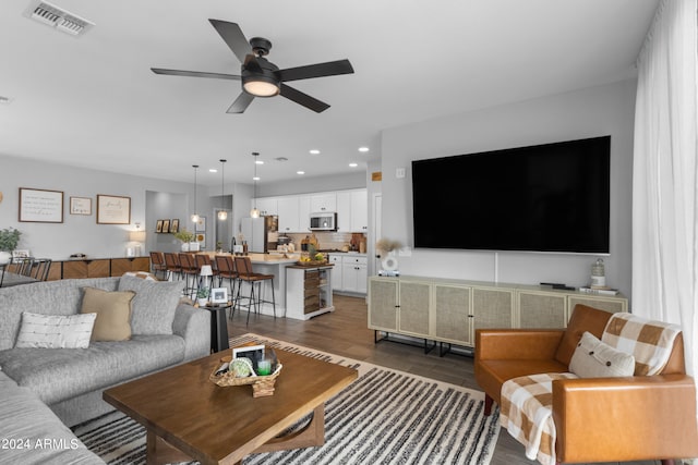 5871 N 187th Ln, Litchfield Park, AZ 85340 - living room with ceiling fan and recessed lighting