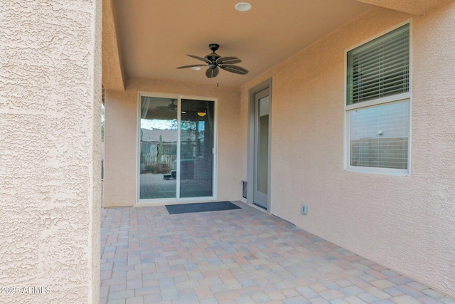 view of patio / terrace featuring a ceiling fan