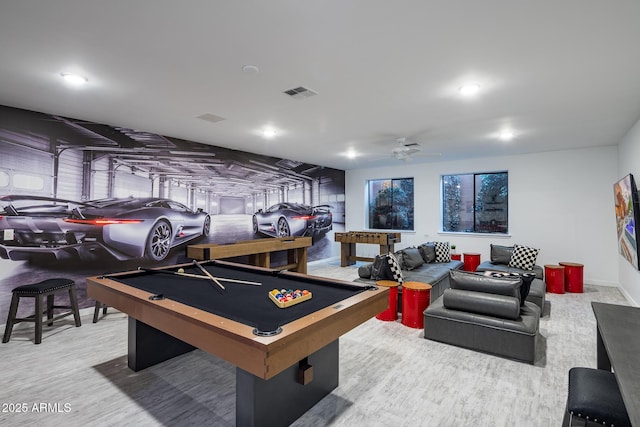 30020 N 63rd St, Cave Creek, AZ 85331 - recreation room with visible vents, billiards, and wood finished floors