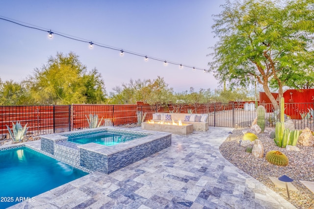 30020 N 63rd St, Cave Creek, AZ 85331 - view of pool with an in ground hot tub, a fenced backyard, and a patio