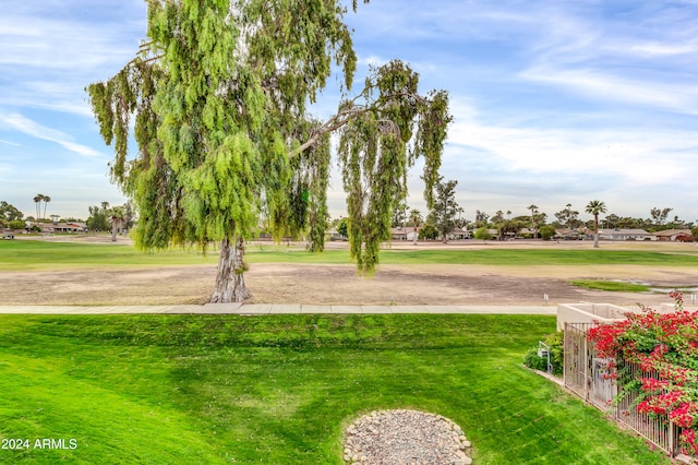 view of home's community featuring a lawn