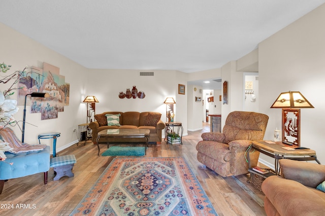 living room featuring wood-type flooring