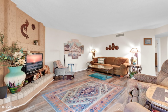 living room featuring hardwood / wood-style floors