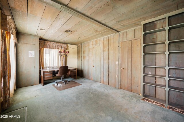 4461 E Flower St, Phoenix, AZ 85018 - office space with wood ceiling, carpet, and wood walls