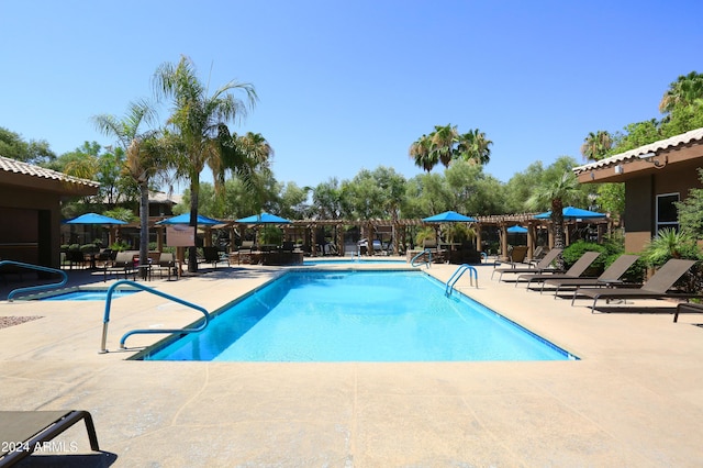 view of pool with a patio area