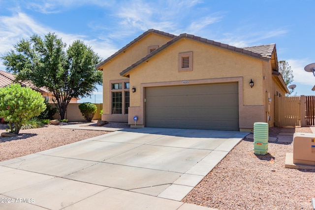 view of front facade featuring a garage