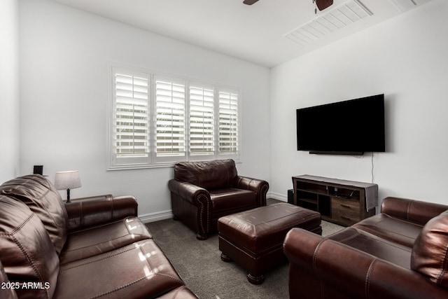 2052 E Scorpio Pl, Chandler, AZ 85249 - carpeted living room featuring ceiling fan and baseboards
