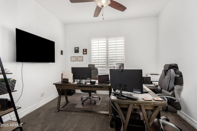 2052 E Scorpio Pl, Chandler, AZ 85249 - carpeted office space featuring a ceiling fan and baseboards
