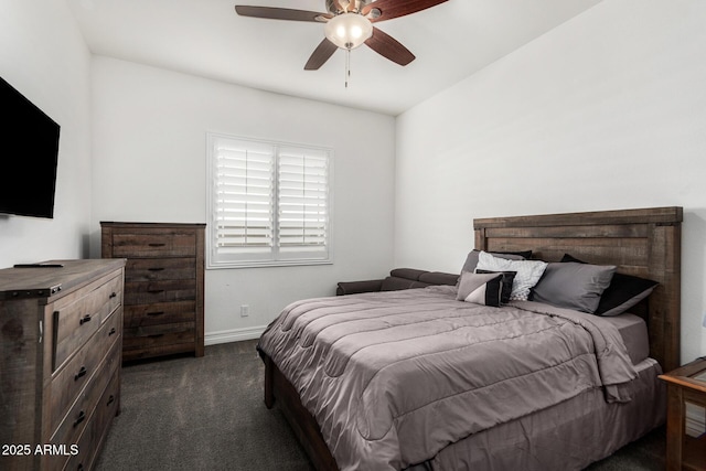 2052 E Scorpio Pl, Chandler, AZ 85249 - bedroom featuring dark carpet, baseboards, and ceiling fan