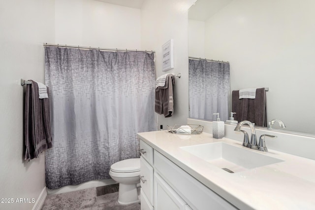 2052 E Scorpio Pl, Chandler, AZ 85249 - bathroom featuring toilet, vanity, and curtained shower