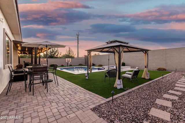 2052 E Scorpio Pl, Chandler, AZ 85249 - view of patio / terrace with a gazebo and outdoor dining space