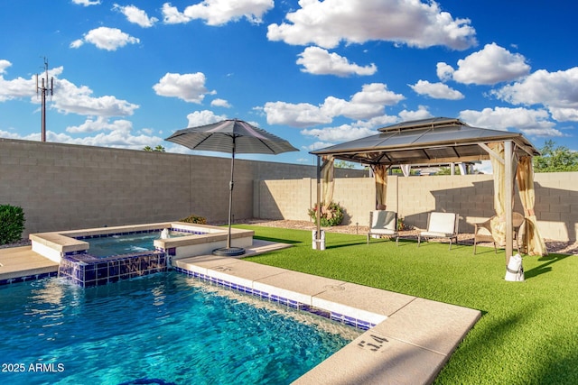 2052 E Scorpio Pl, Chandler, AZ 85249 - view of pool with a gazebo and a pool with connected hot tub