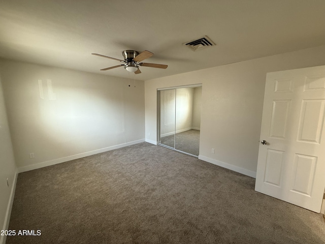 1841 N Wilbur Cir, Mesa, AZ 85201 - unfurnished bedroom featuring carpet, a closet, baseboards, and ceiling fan