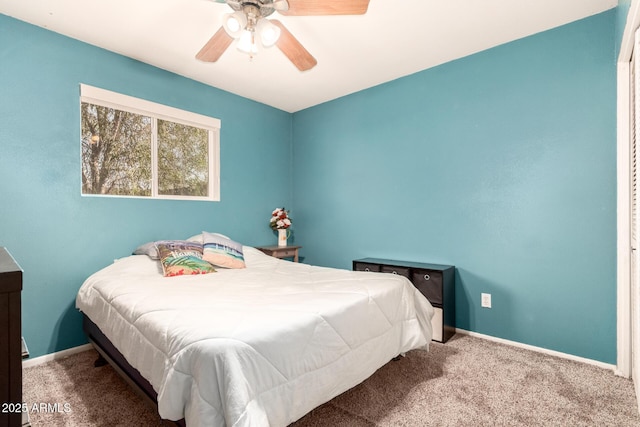 1807 E Jamaica Ave, Mesa, AZ 85204 - carpeted bedroom featuring baseboards and ceiling fan