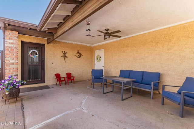 1807 E Jamaica Ave, Mesa, AZ 85204 - view of patio / terrace featuring a ceiling fan and an outdoor hangout area