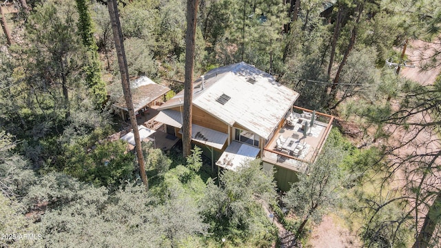 aerial view with a forest view