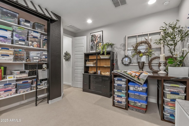 interior space with recessed lighting and visible vents