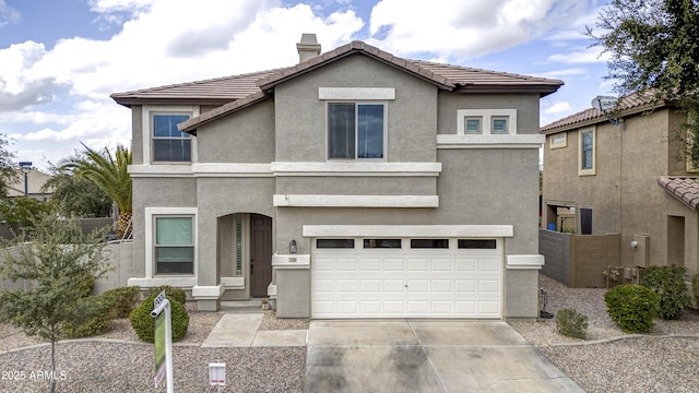 view of property featuring a garage