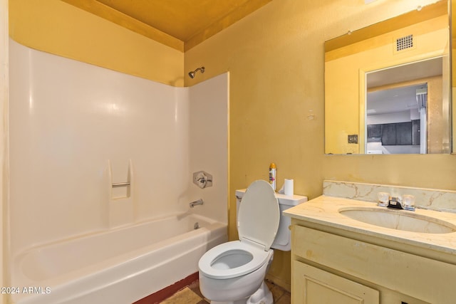 6120 N 30th Ave, Phoenix, AZ 85017 - bathroom featuring toilet, vanity, tub / shower combination, and tile patterned floors