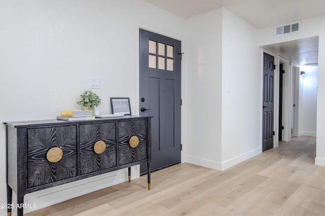 entrance foyer featuring light wood-type flooring