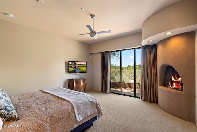 3120 Arroyo Hondo, Carefree, AZ 85377 - carpeted bedroom featuring a ceiling fan and access to outside