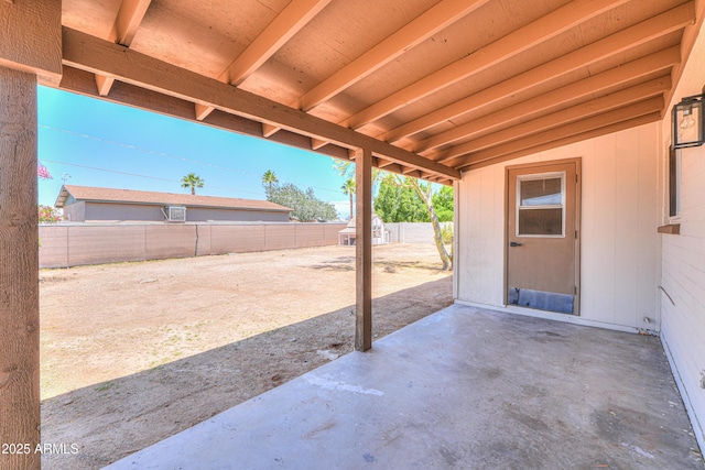 view of patio with a fenced backyard