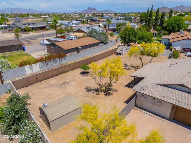 aerial view with a residential view and a mountain view