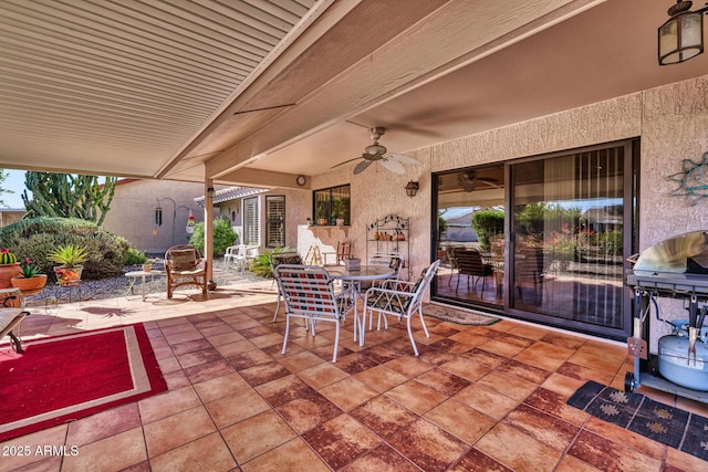 view of patio with ceiling fan