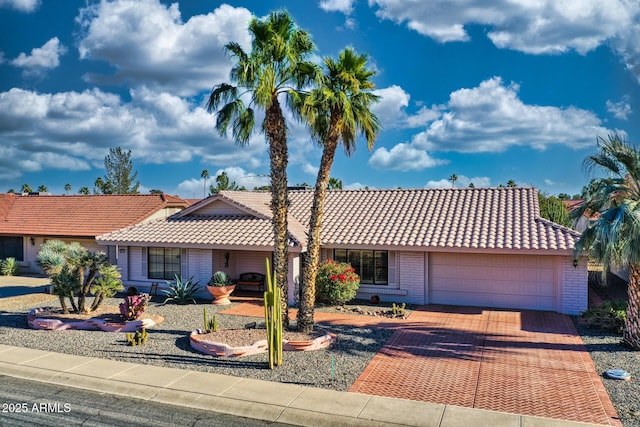 view of front of house with a garage