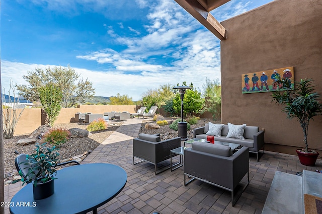 view of patio / terrace with an outdoor living space