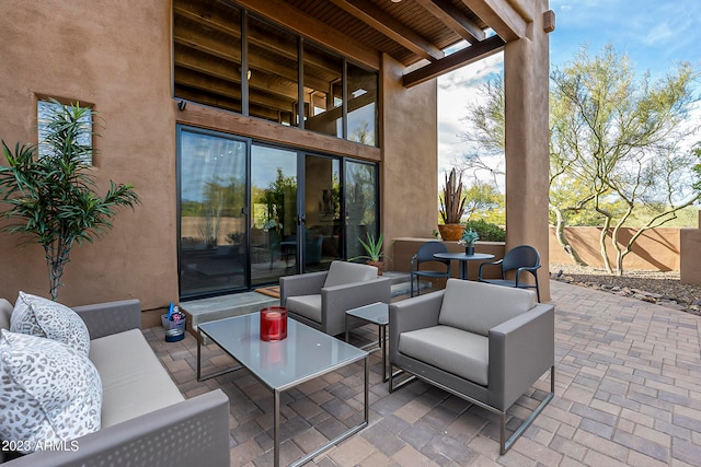 view of patio featuring an outdoor hangout area