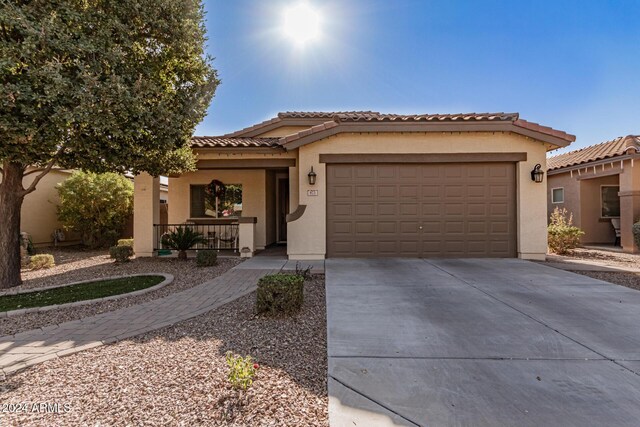 view of front of house with a garage