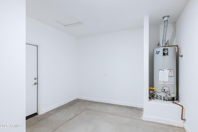 interior space with gas water heater