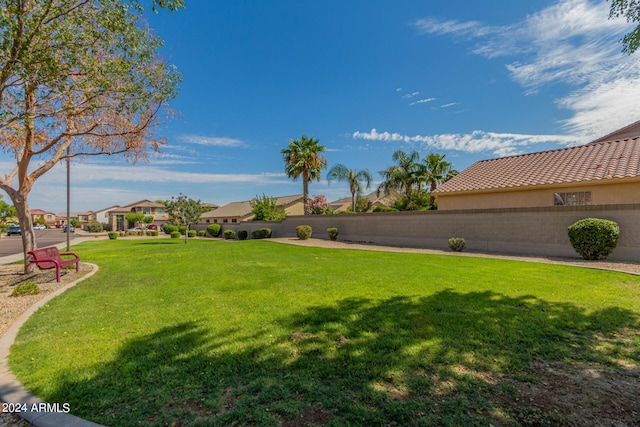 view of yard with fence