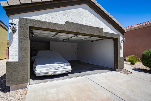 view of garage