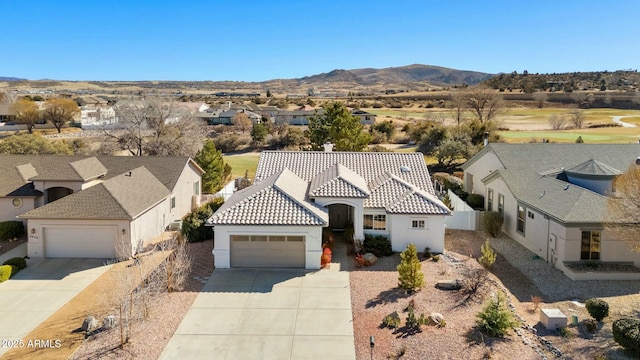 bird's eye view featuring a mountain view