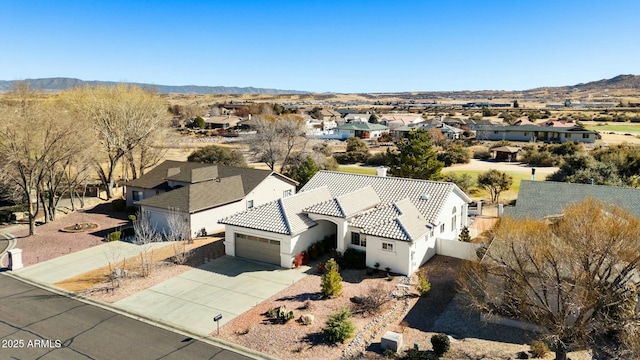 aerial view featuring a mountain view