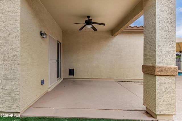 view of patio / terrace with ceiling fan