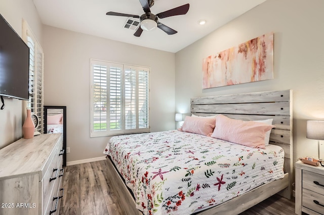 8115 W San Miguel Ave, Glendale, AZ 85303 - bedroom featuring recessed lighting, baseboards, visible vents, and dark wood-type flooring