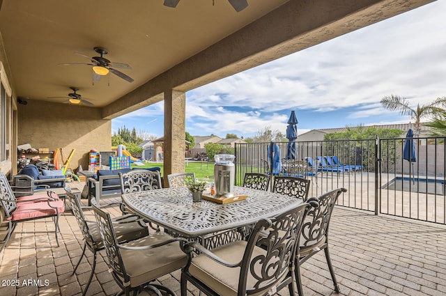 8115 W San Miguel Ave, Glendale, AZ 85303 - view of patio / terrace featuring a ceiling fan and outdoor dining space