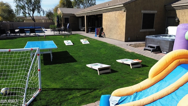 8115 W San Miguel Ave, Glendale, AZ 85303 - view of yard with a patio, a hot tub, and fence