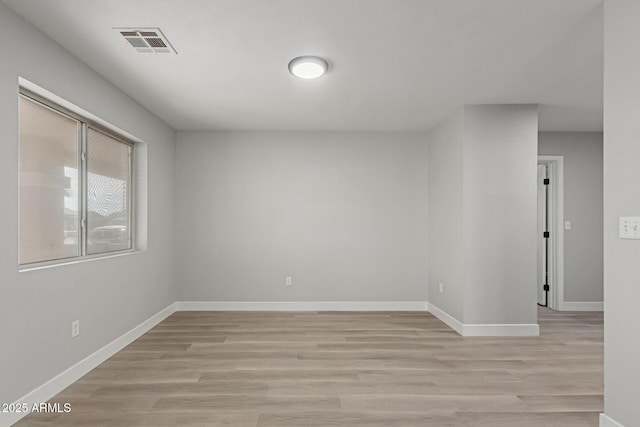 empty room featuring light wood-type flooring