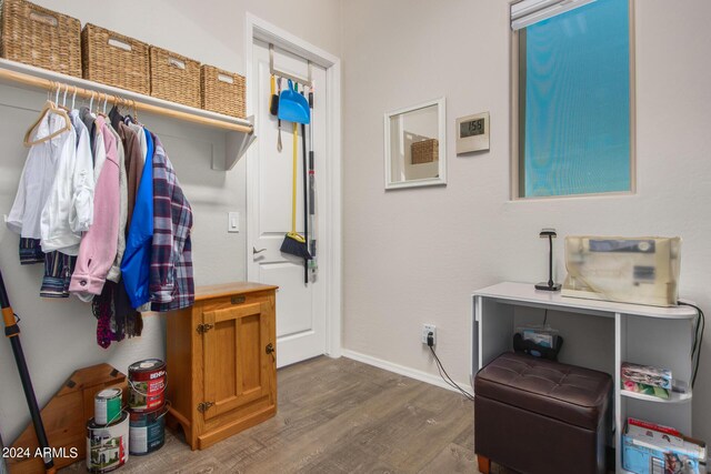 interior space featuring dark hardwood / wood-style flooring