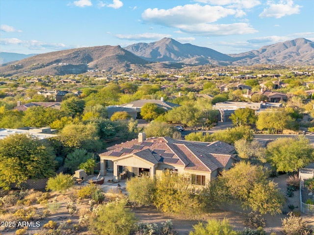 aerial view featuring a mountain view