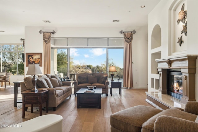 living room featuring hardwood / wood-style floors