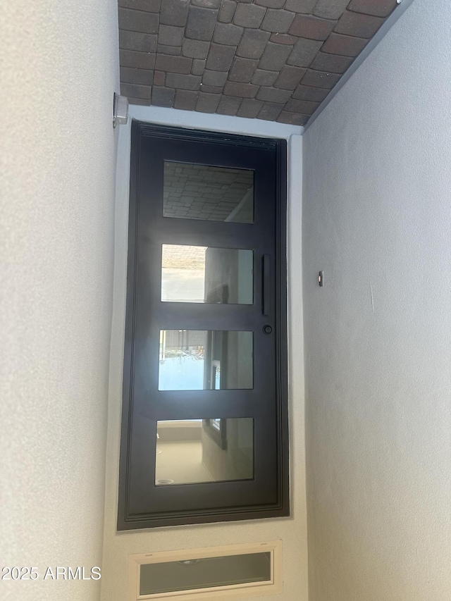 exterior space with stucco siding